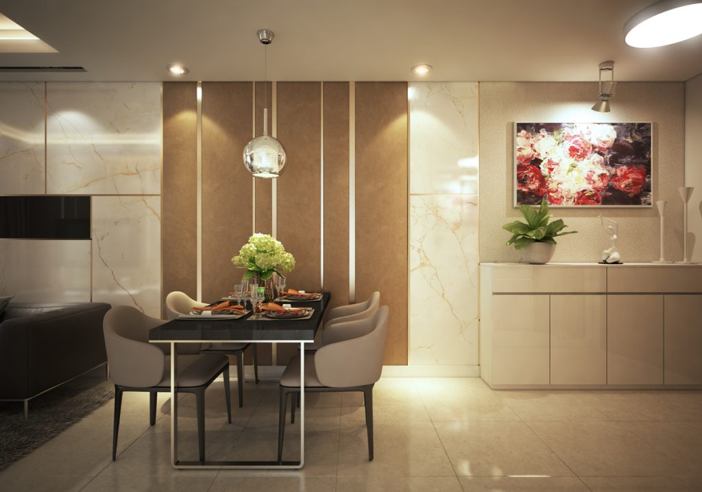 Không gian Phòng ăn và bếp| Nhà mẫu dự án chung cư The ​Privia Khang Điền ở Bình Tân