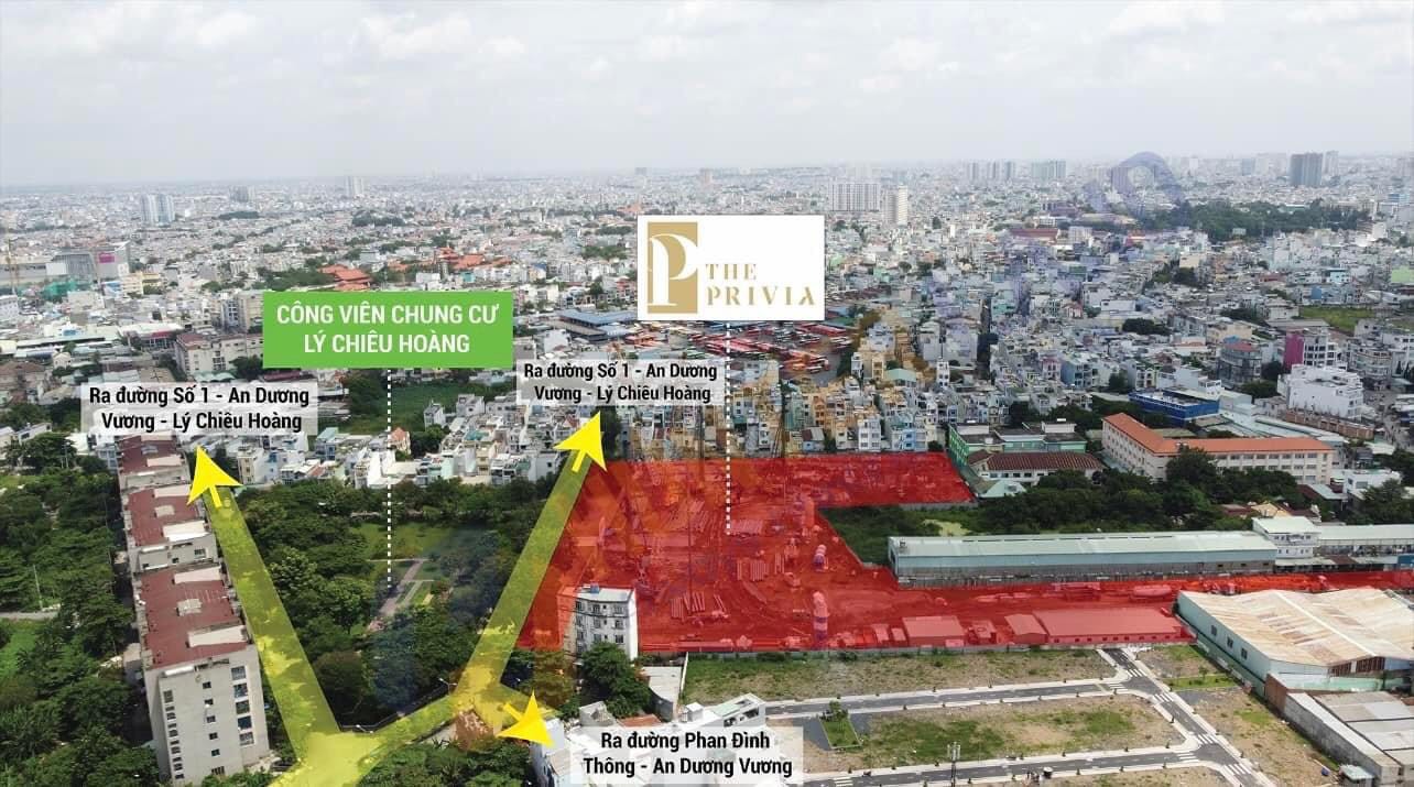 The Privia vị trí đắc địa, nằm ngay đối diện công viên Lý Chiêu Hoàng lớn 6.000 m2
